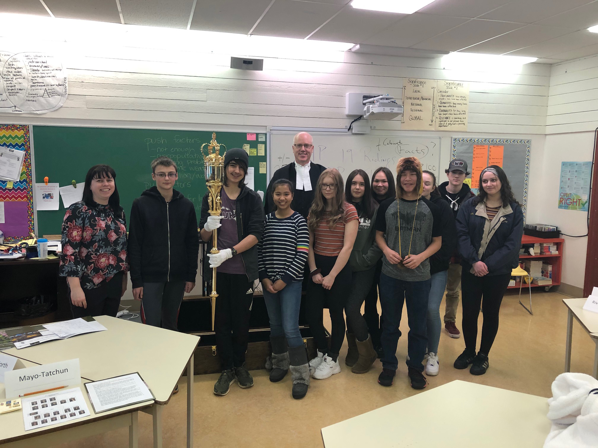 Cyndi O’Rourke’s grade 10 class from St. Elias Community School in Haines Junction